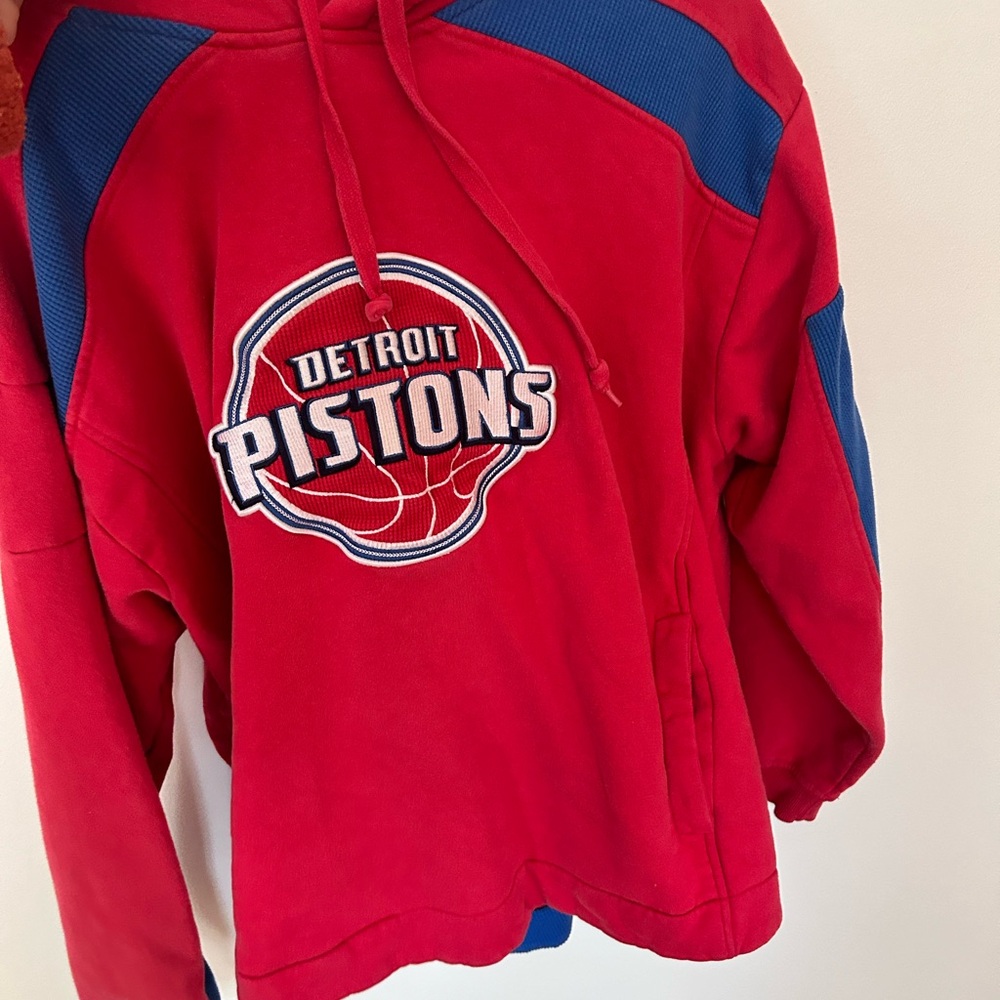 Detroit Pistons Red and Blue Hoodie